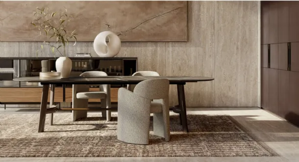 August Table with Lema marble top