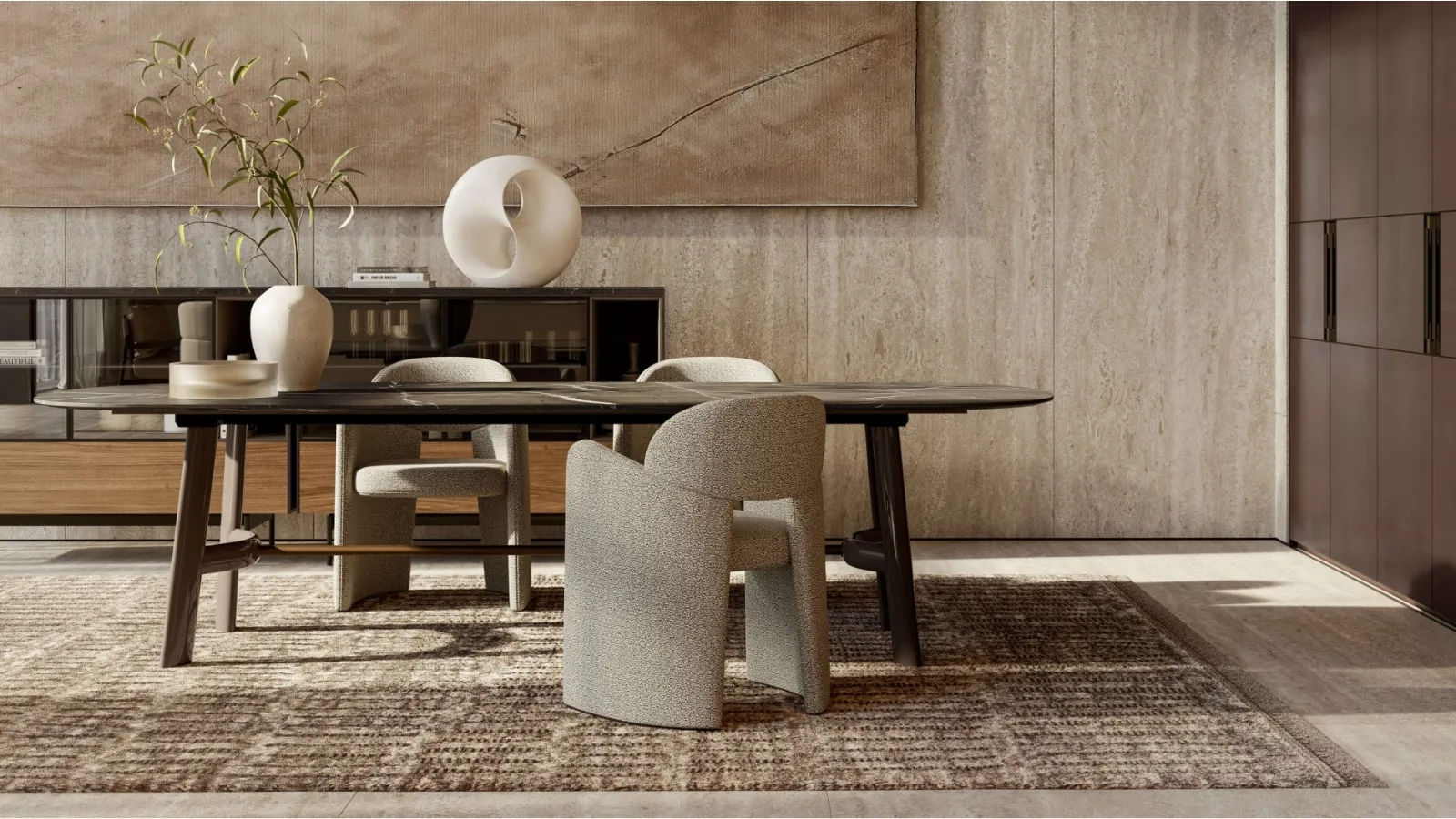 August Table with Lema marble top