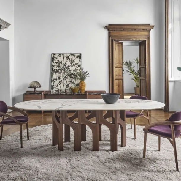Augusto table in marble by Porada