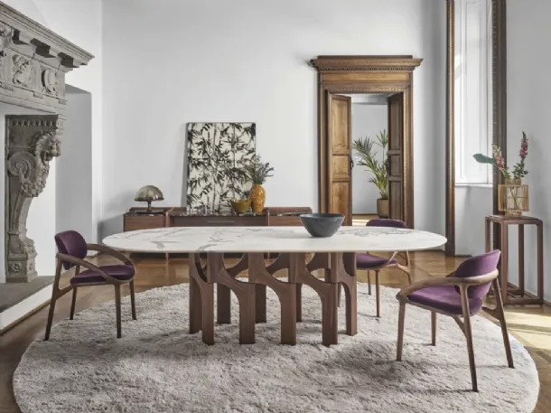 Augusto table in marble by Porada