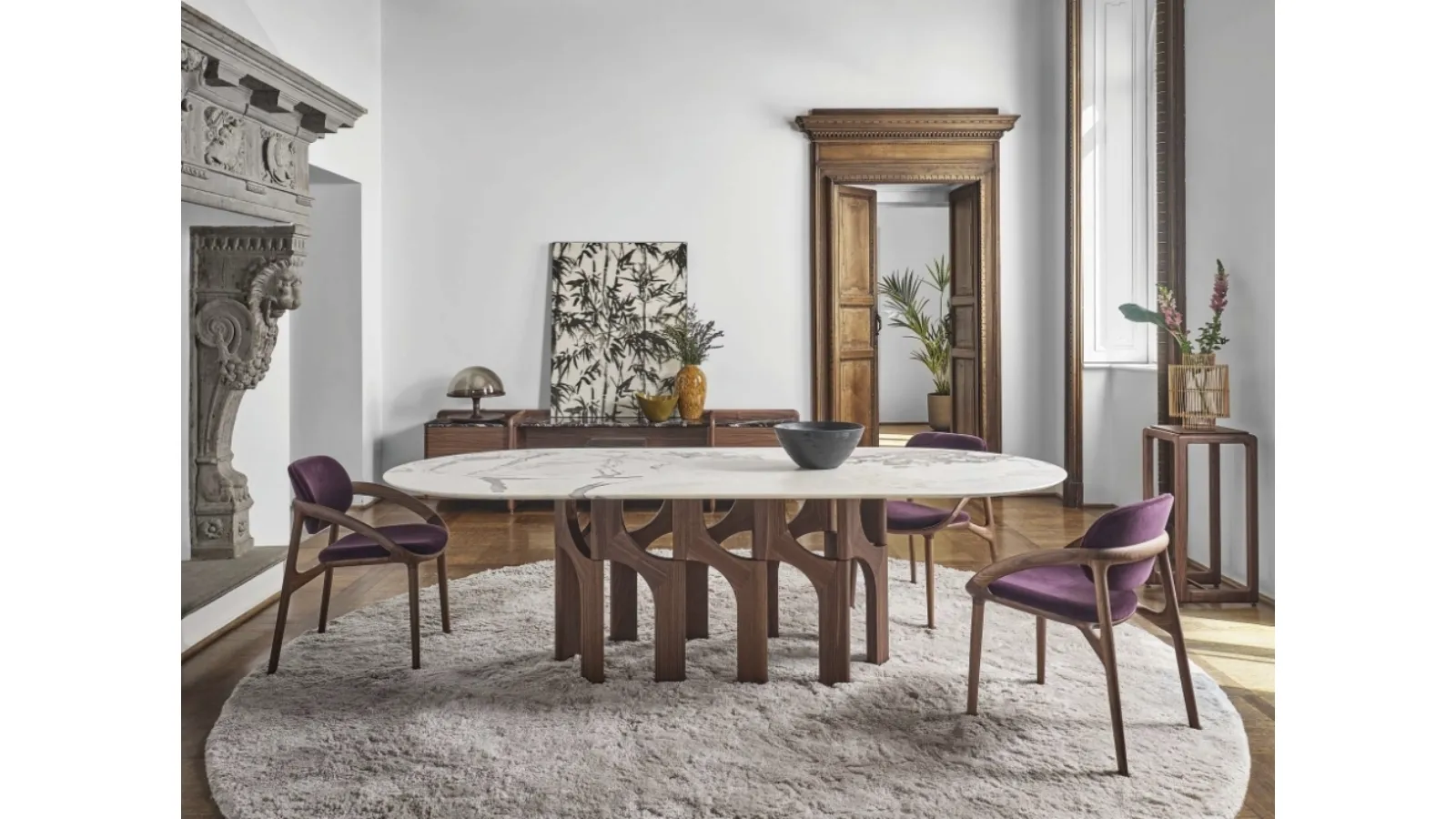 Augusto table in marble by Porada