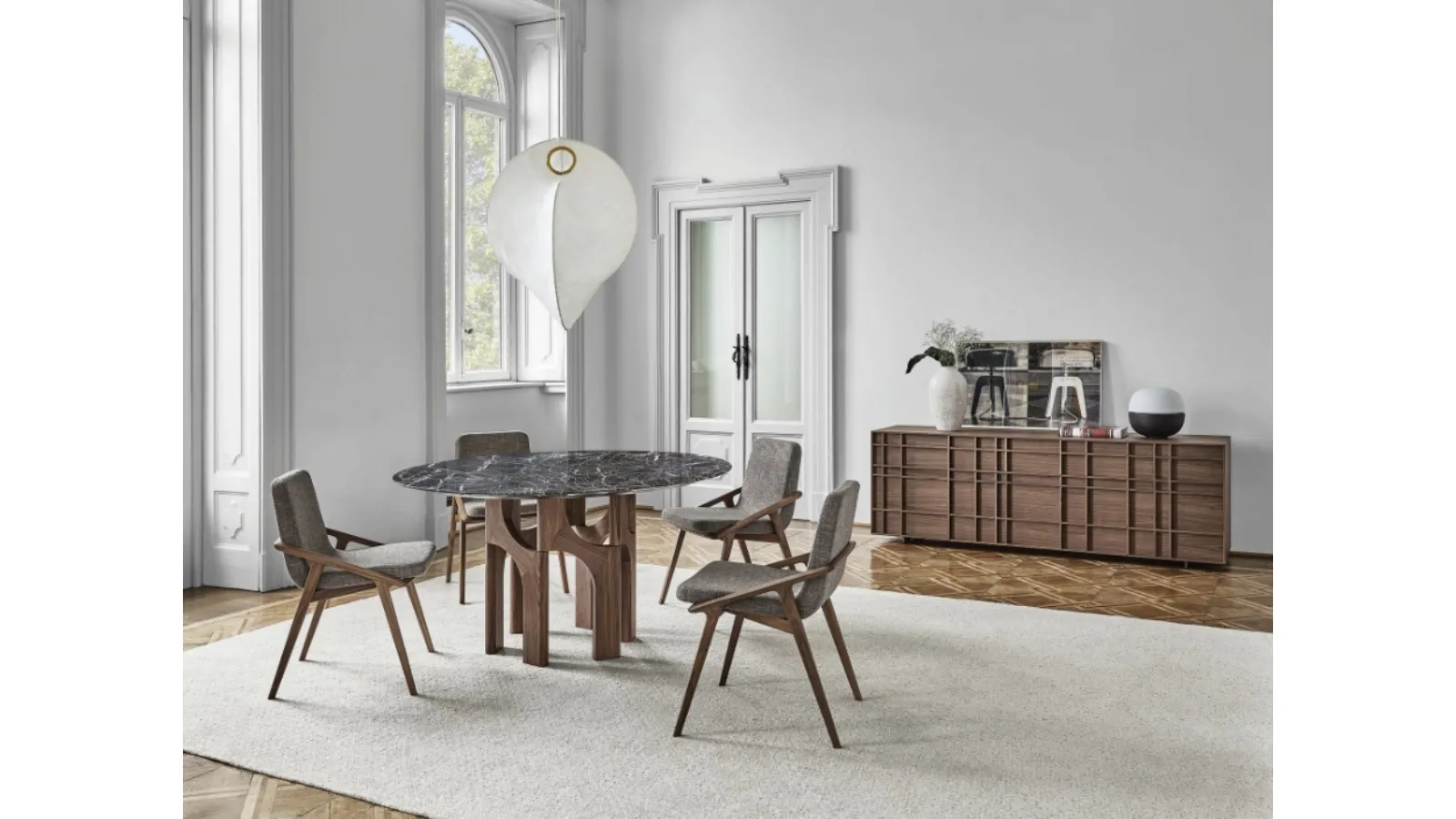 Augusto table in marble by Porada