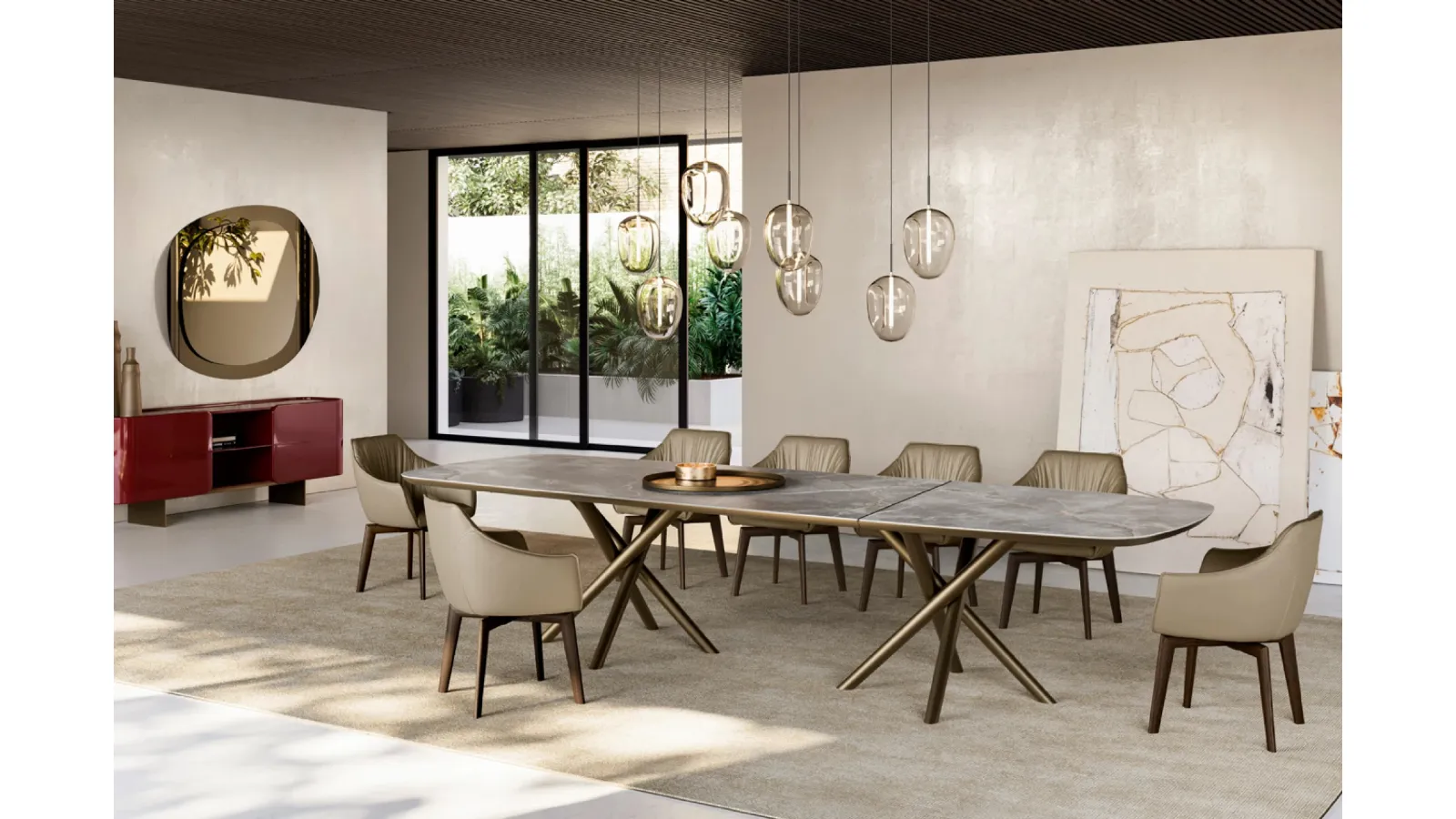Baly XL Table with Ceramic Top by Eforma
