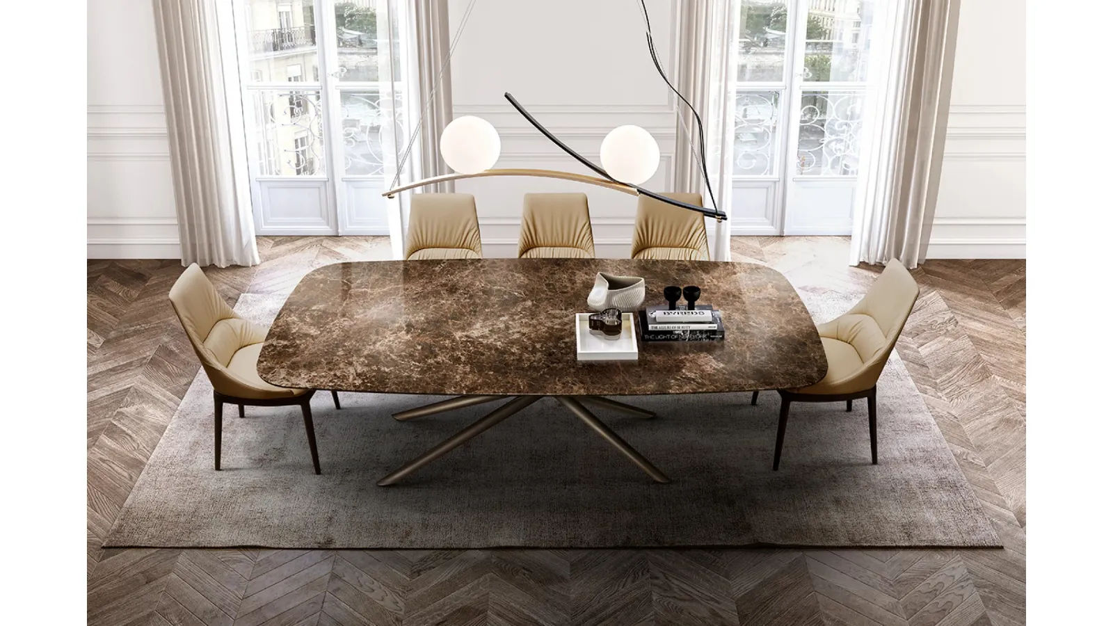 Baly Table with Eforma marble top