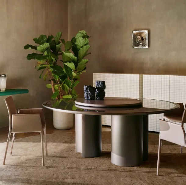 Bol 2326 Table with Back-Painted Glass Top by Zanotta