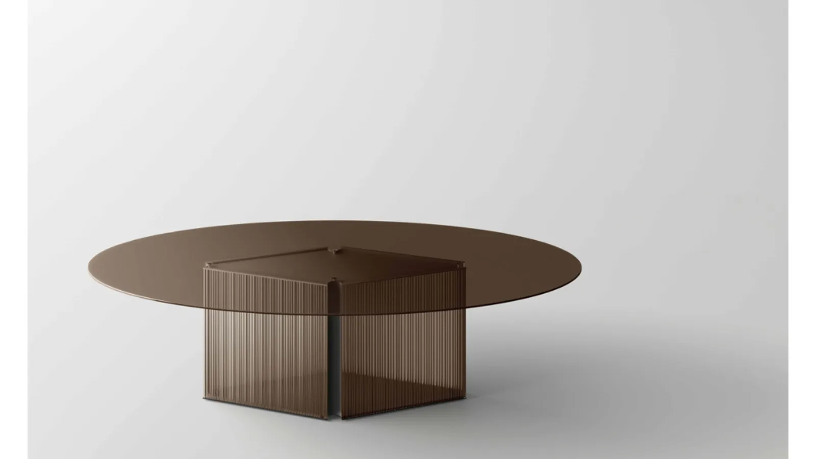 Bow Table with glass top and metal base by Tonelli