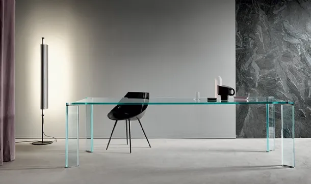 Can Can Table in laminated glass by Tonelli