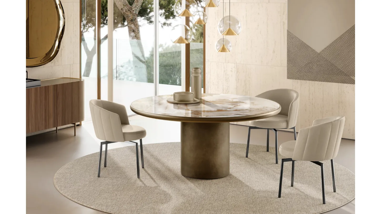 Cilindro Table with king ceramic top by Eforma
