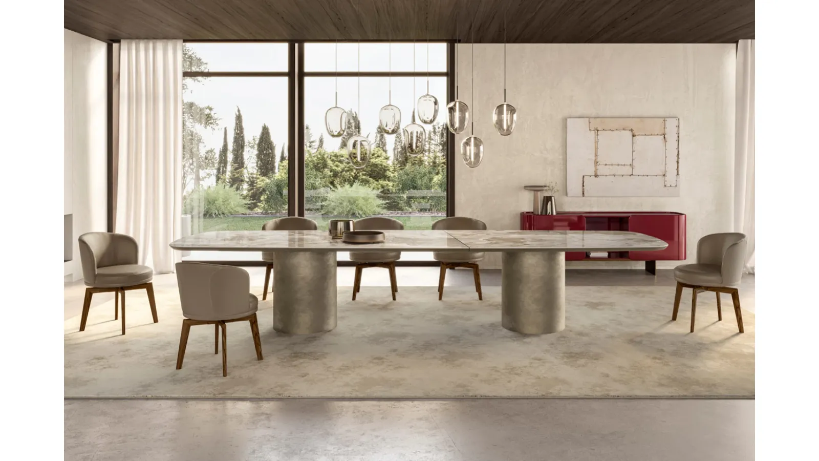 Cilindro XL Table with Ceramic Top by Eforma