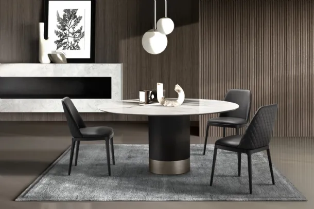 Cilindro Table with ceramic top by Eforma