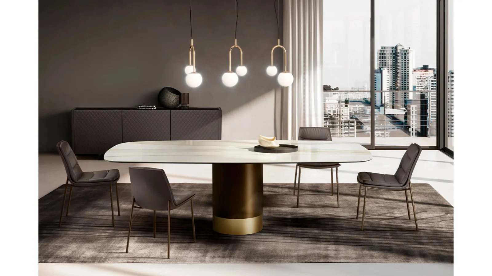 Cilindro Table with ceramic top by Eforma