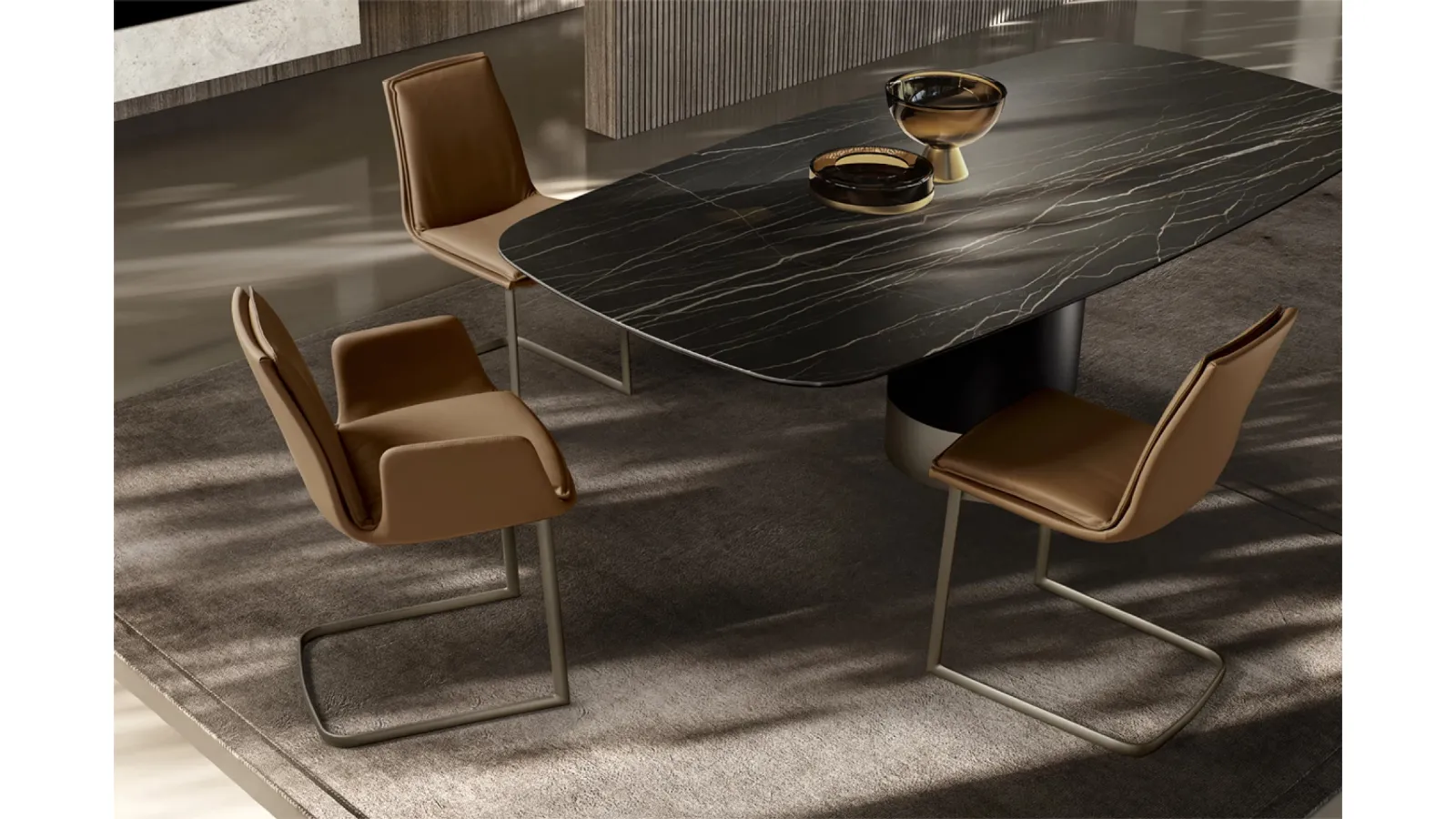 Cilindro Table with ceramic top by Eforma