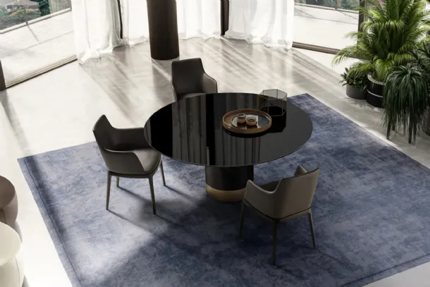 Cilindro Table with Eforma glass top
