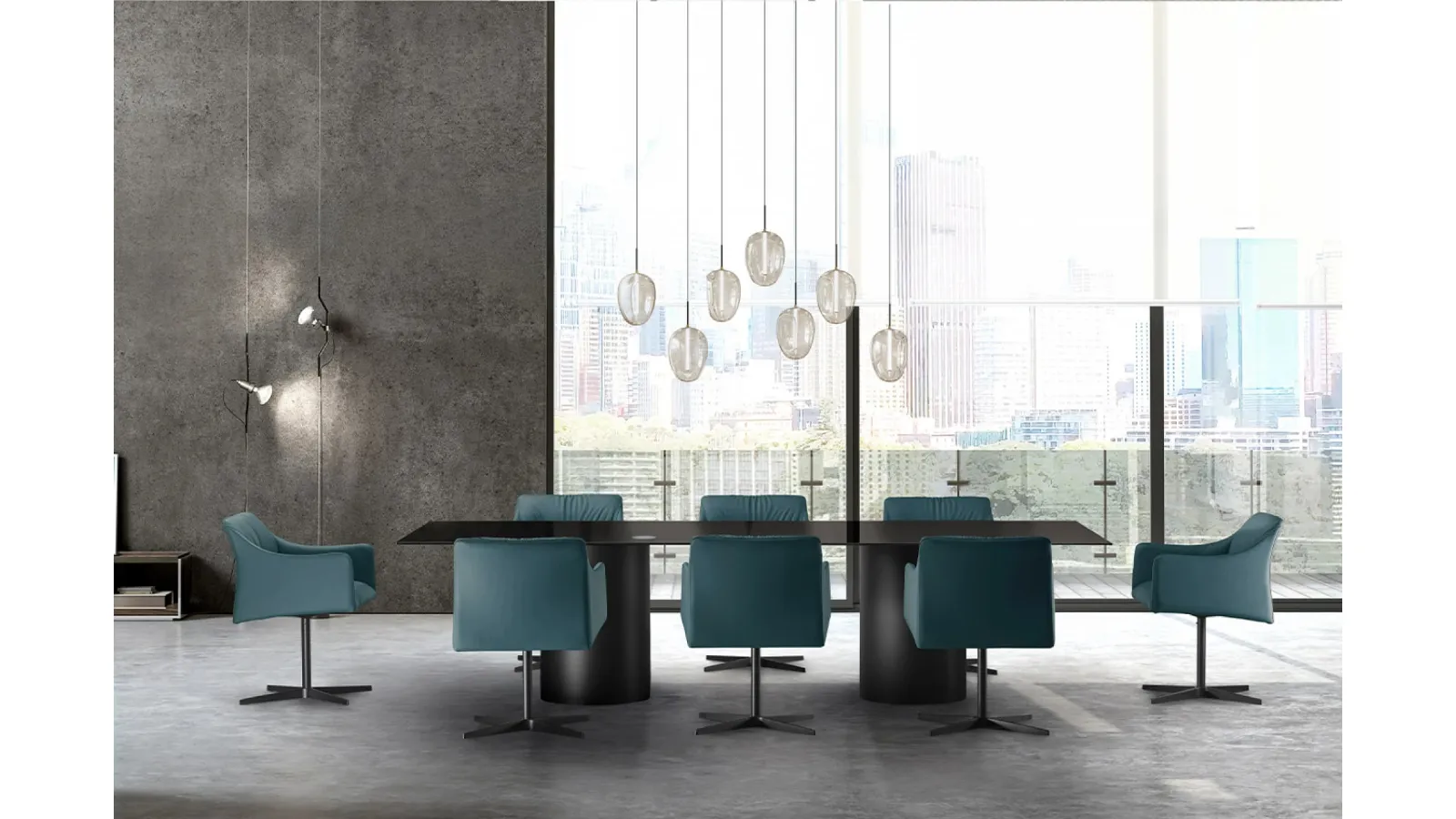 Cilindro Table with Eforma glass top