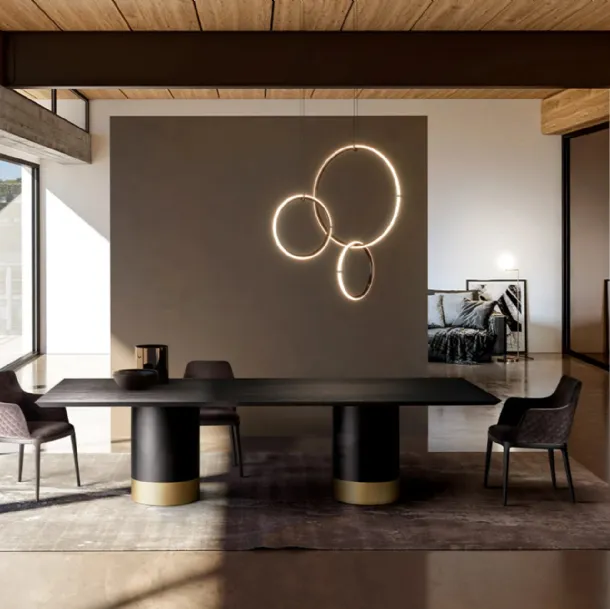 Cilindro Table with Eforma wood top