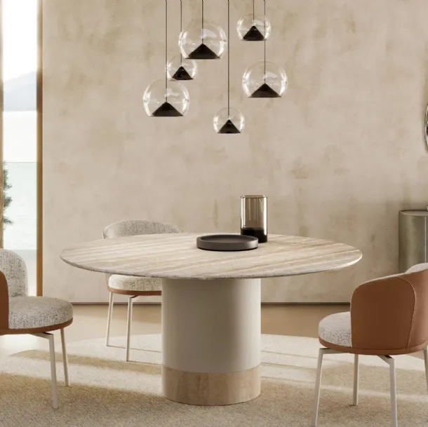 Cilindro Table with Eforma marble top