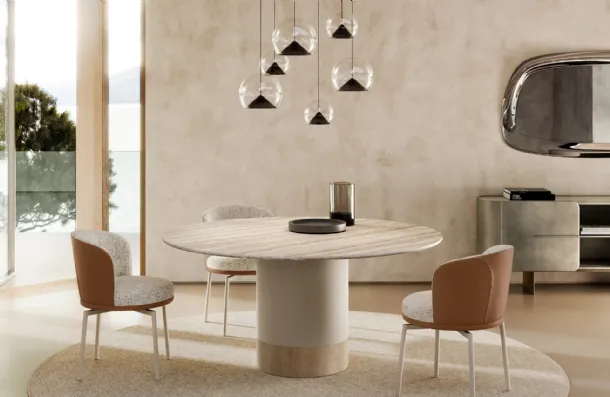 Cilindro Table with Eforma marble top