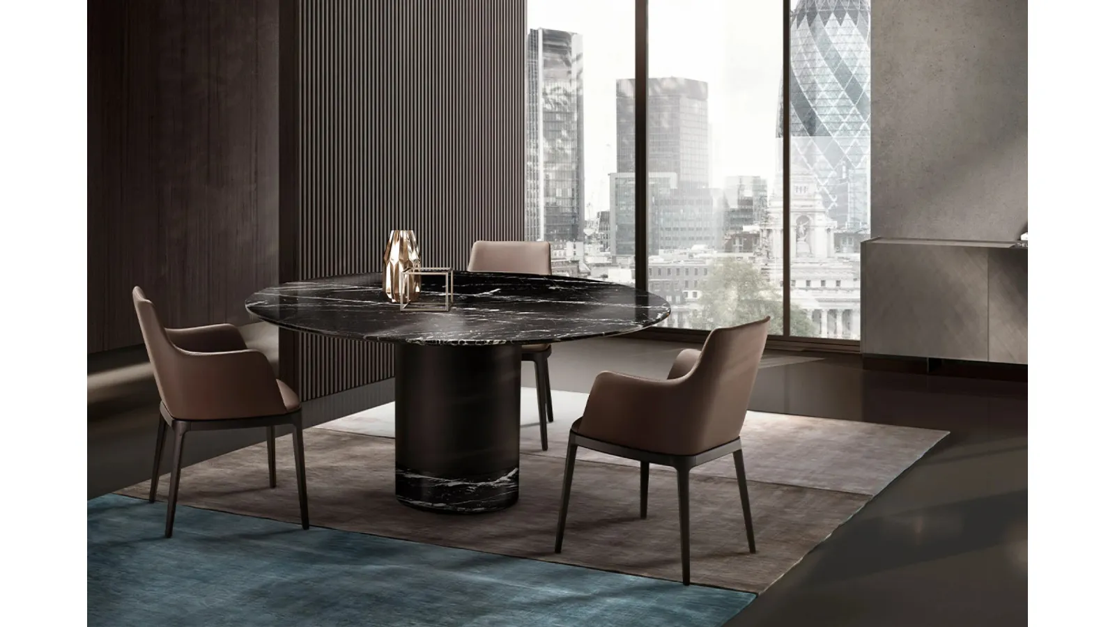 Cilindro Table with Eforma marble top