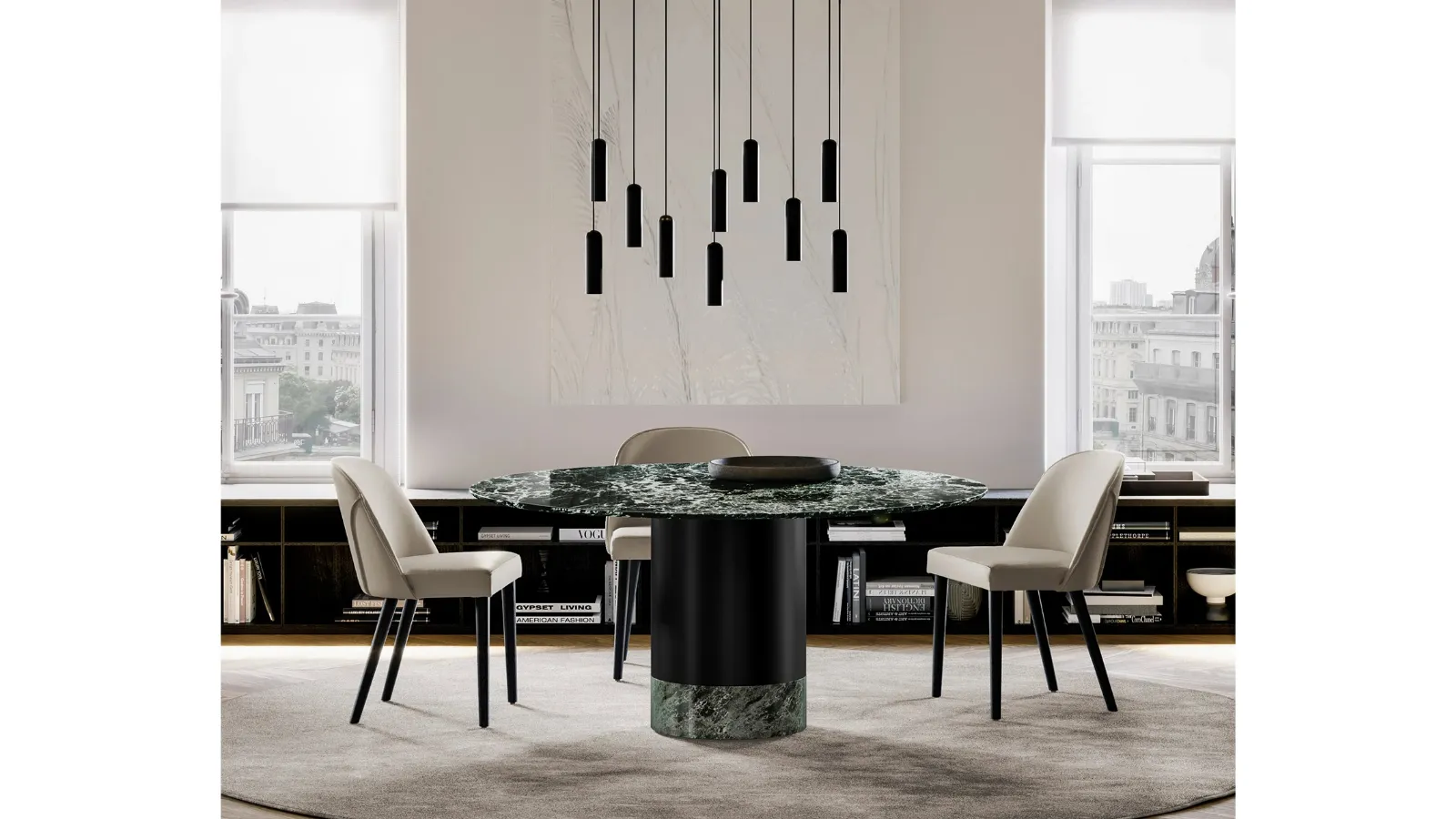 Cilindro Table with Eforma marble top