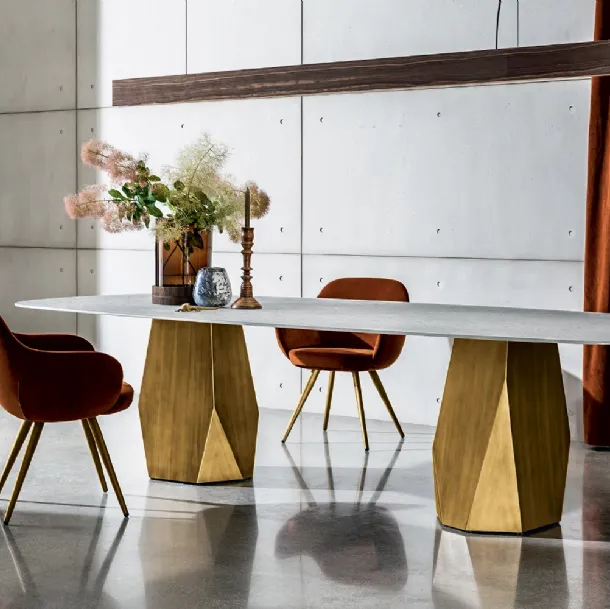 Deod table with two bases and Sovet glass top