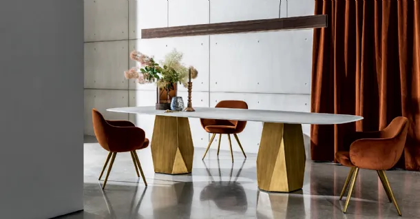 Deod table with two bases and Sovet glass top