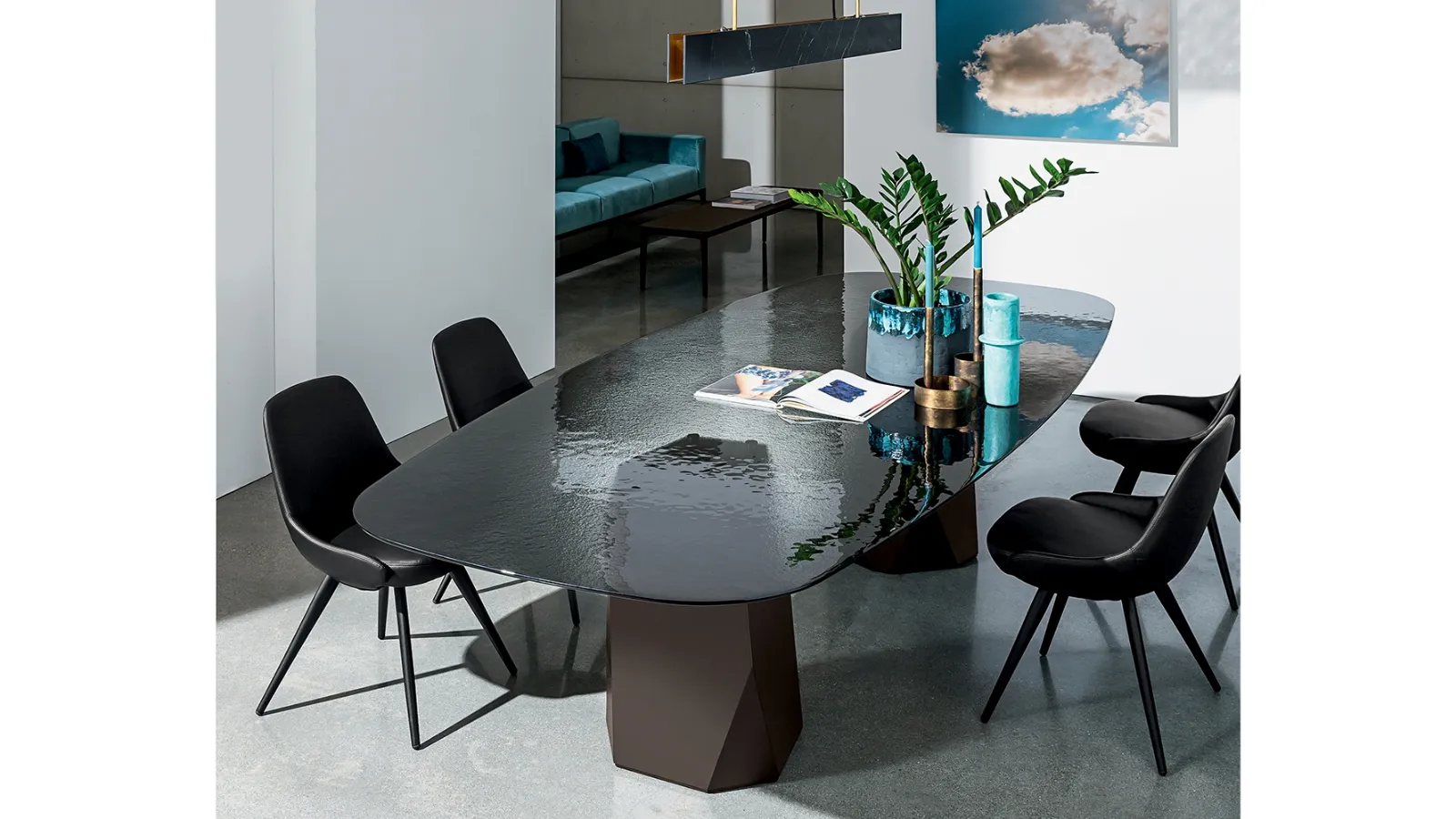 Deod table with two bases and Sovet glass top