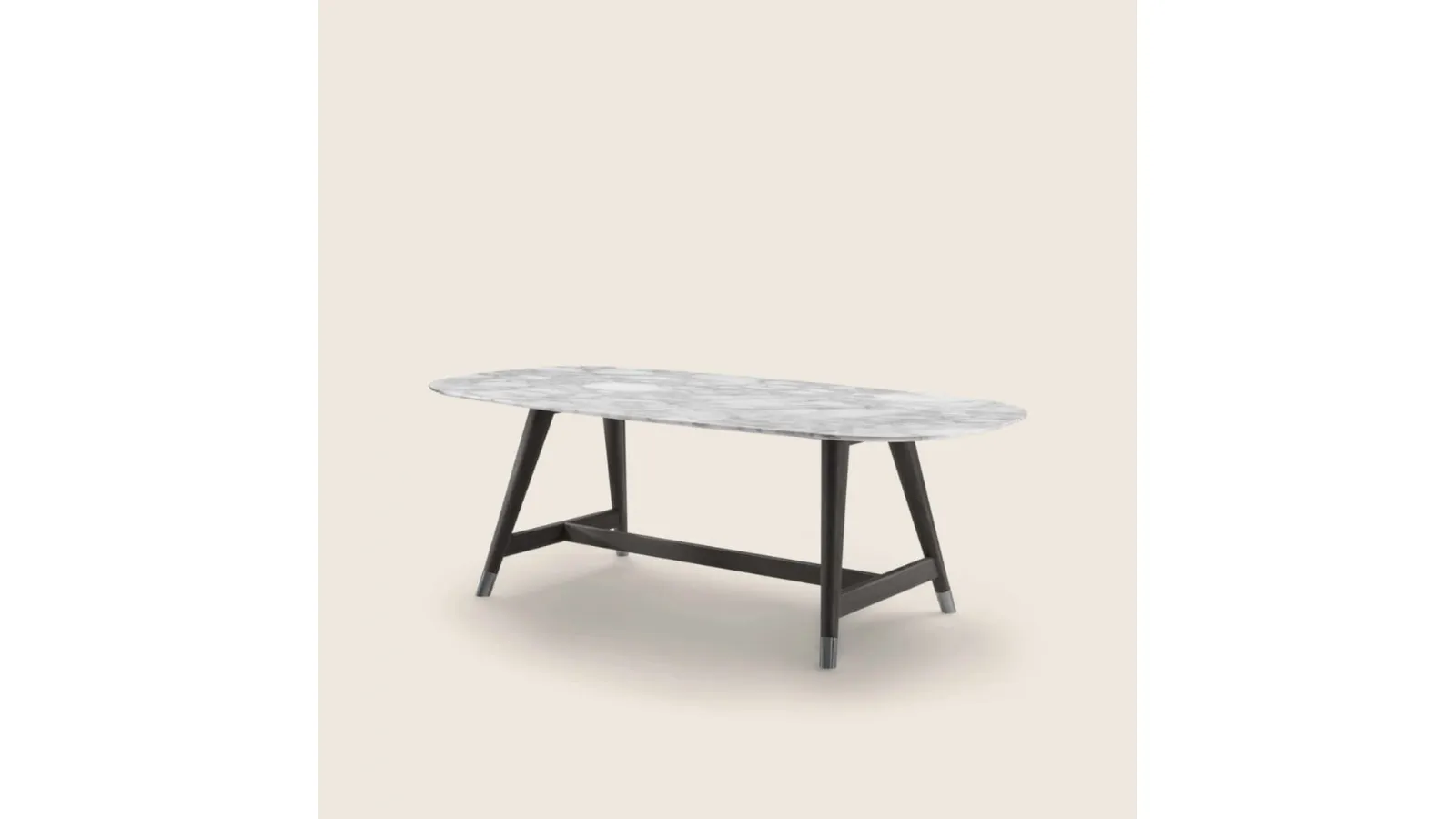 Desco Table with marble top and solid wood legs by Flexform