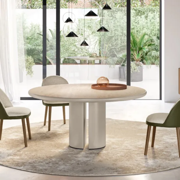 Dora Table with King ceramic top table by Eforma