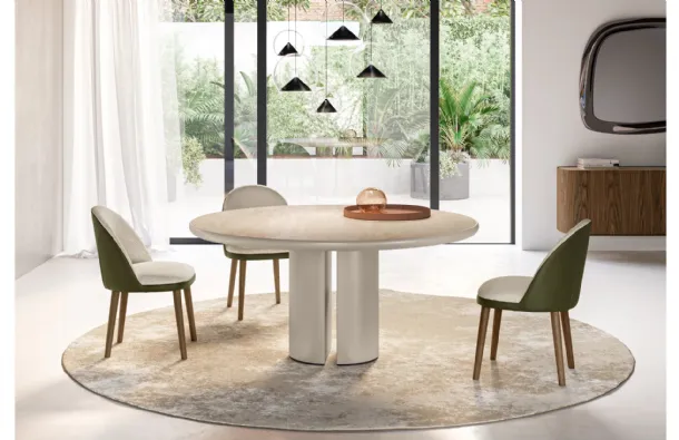 Dora Table with King ceramic top table by Eforma