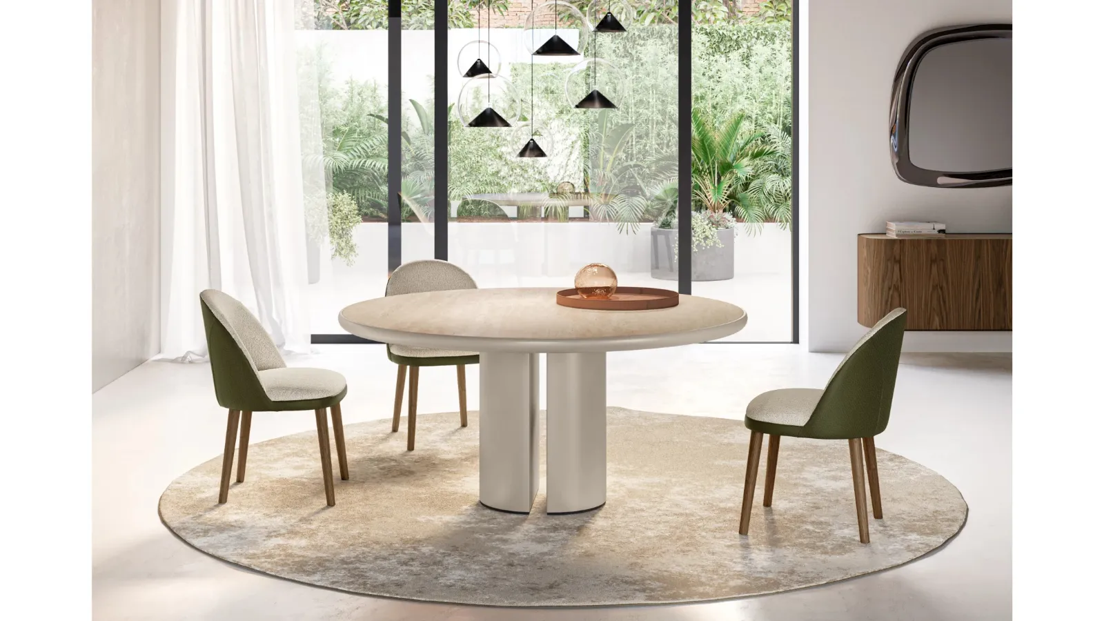 Dora Table with King ceramic top table by Eforma