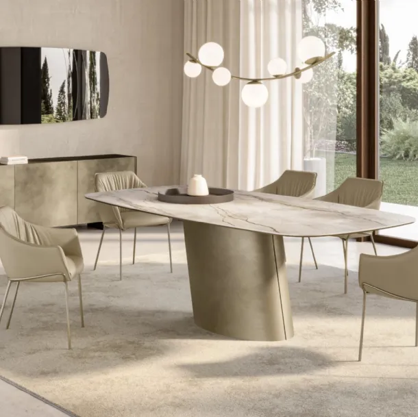 Dorado Table with ceramic top by Eforma