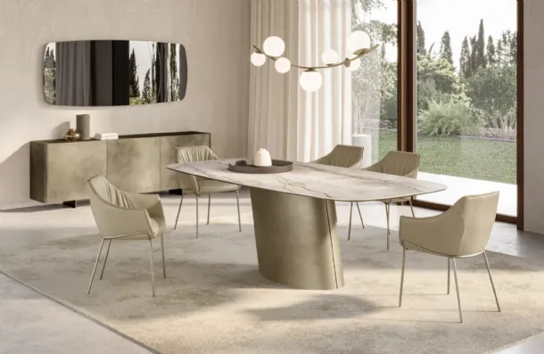 Dorado Table with ceramic top by Eforma