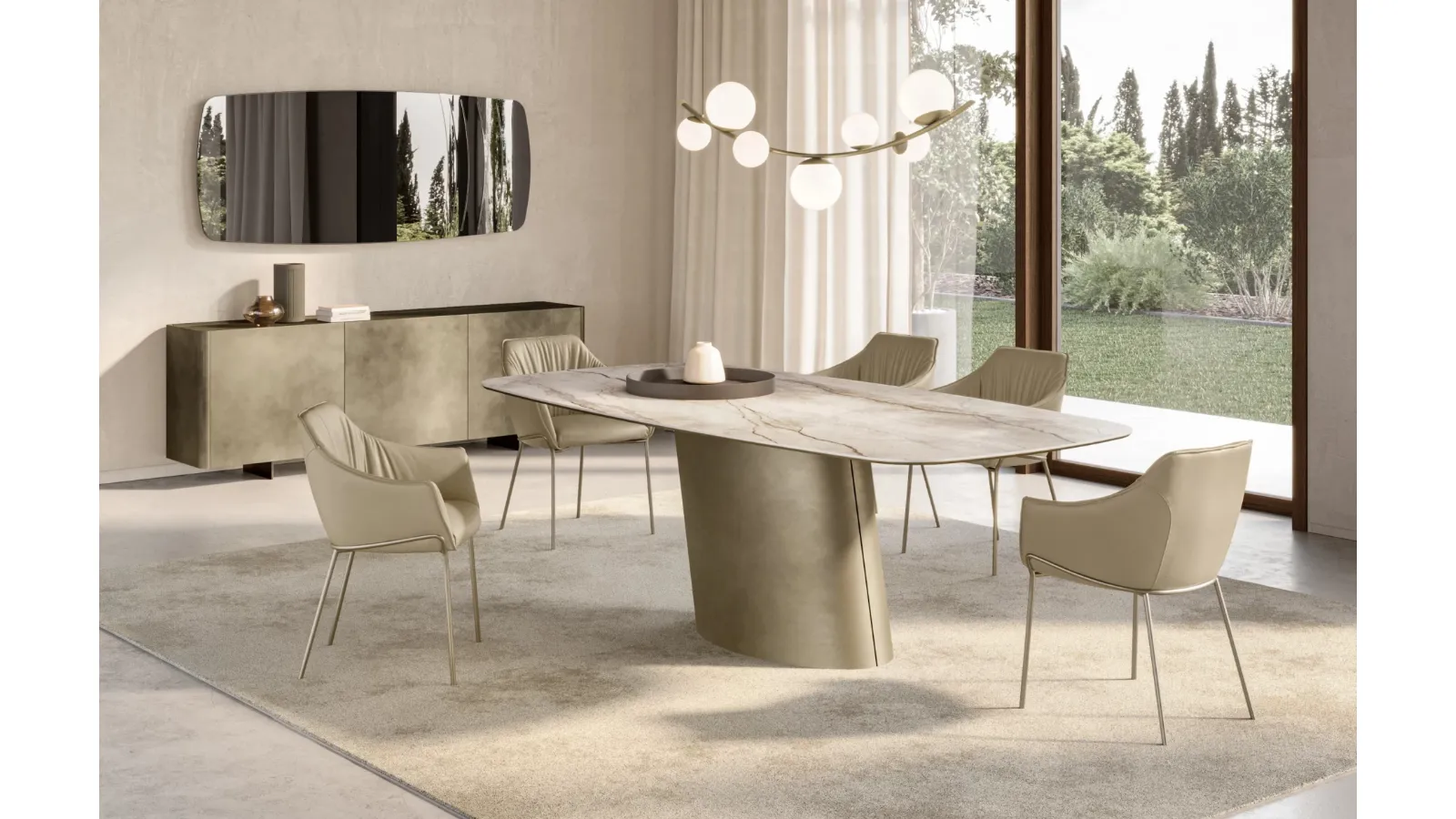 Dorado Table with ceramic top by Eforma