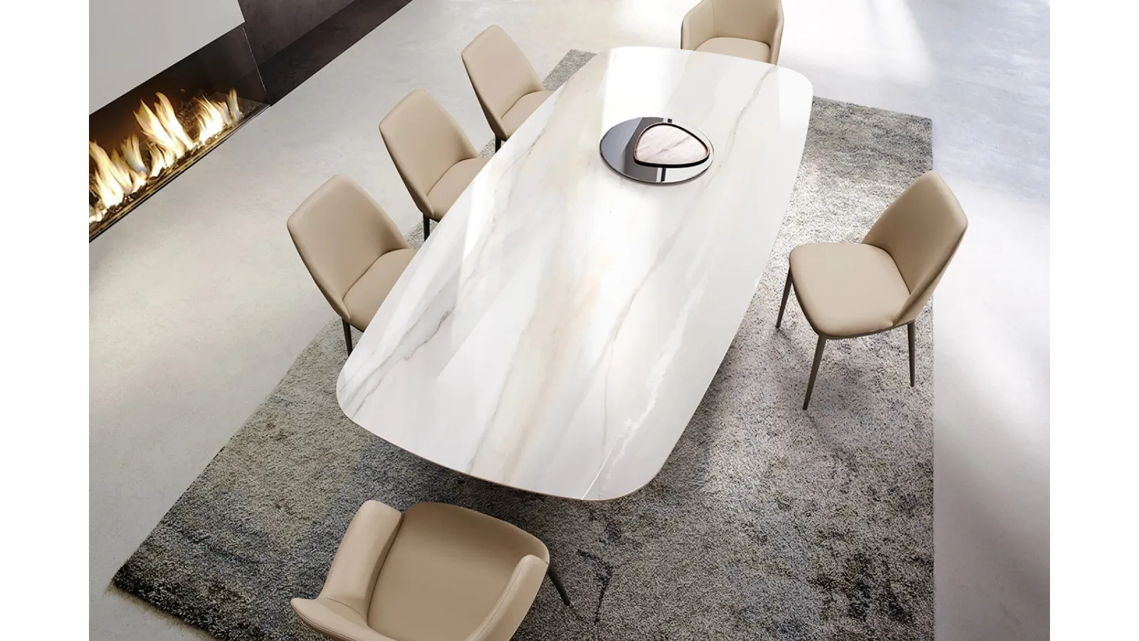 Dorado Table with ceramic top by Eforma