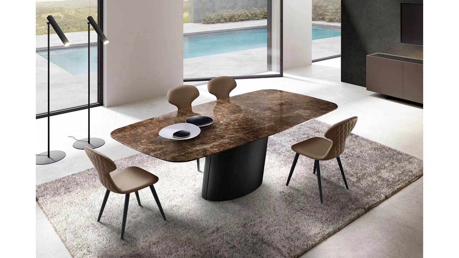 Dorado Table with Eforma marble top