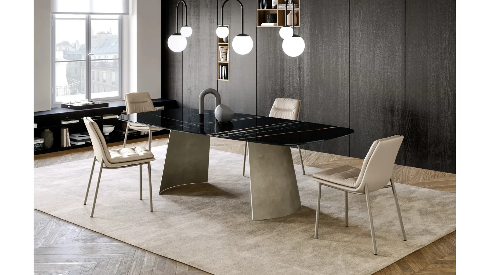 Dorian Table with ceramic top by Eforma