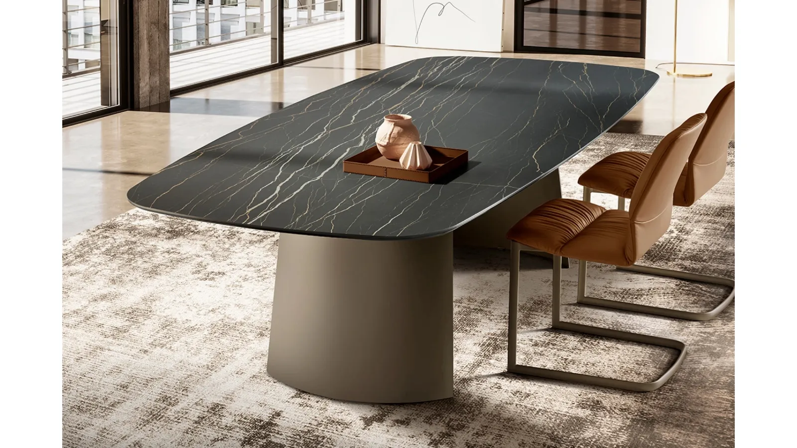 Dorian Table with ceramic top by Eforma