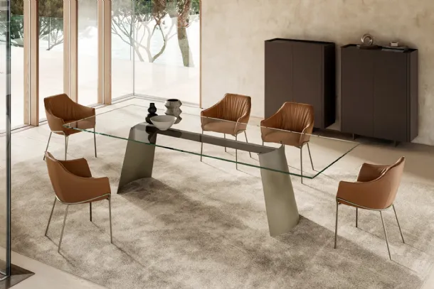 Dorian Table with Eforma glass top