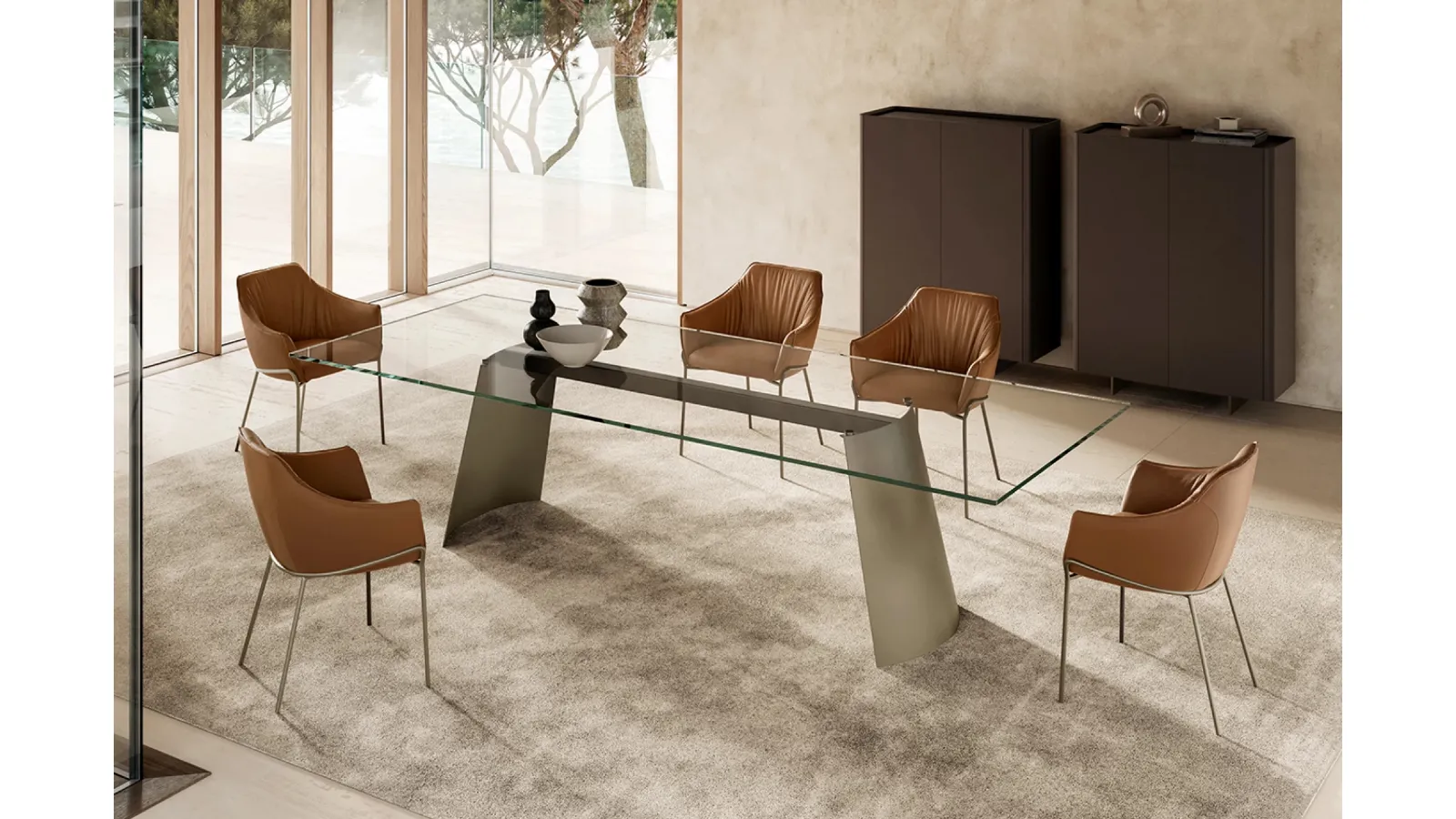 Dorian Table with Eforma glass top