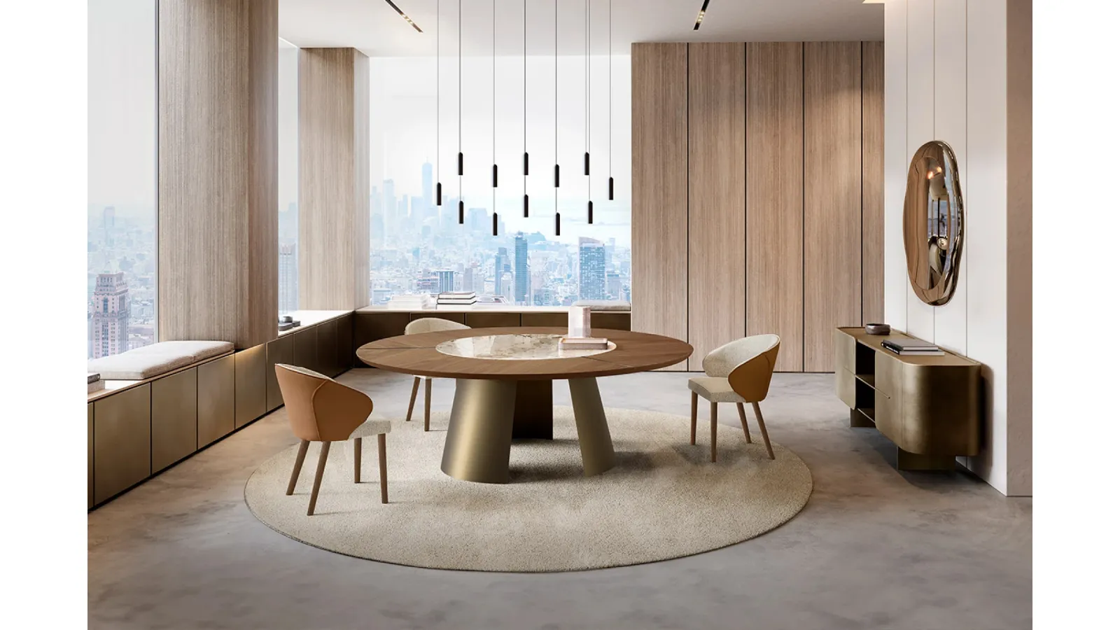 Dorian Table with wooden and ceramic top by Eforma