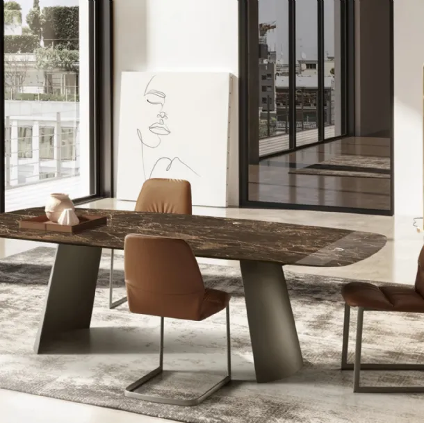 Dorian Table with Eforma marble top