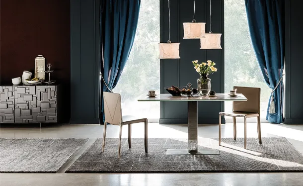 Elvis Keramik rectangular table with marble-effect ceramic top by Elvis Keramik from Cattelan Italia