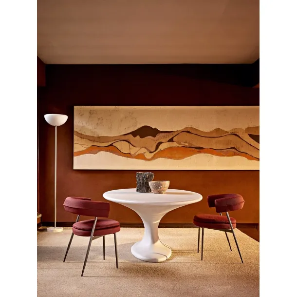Round cement resin table Fenice by Zanotta
