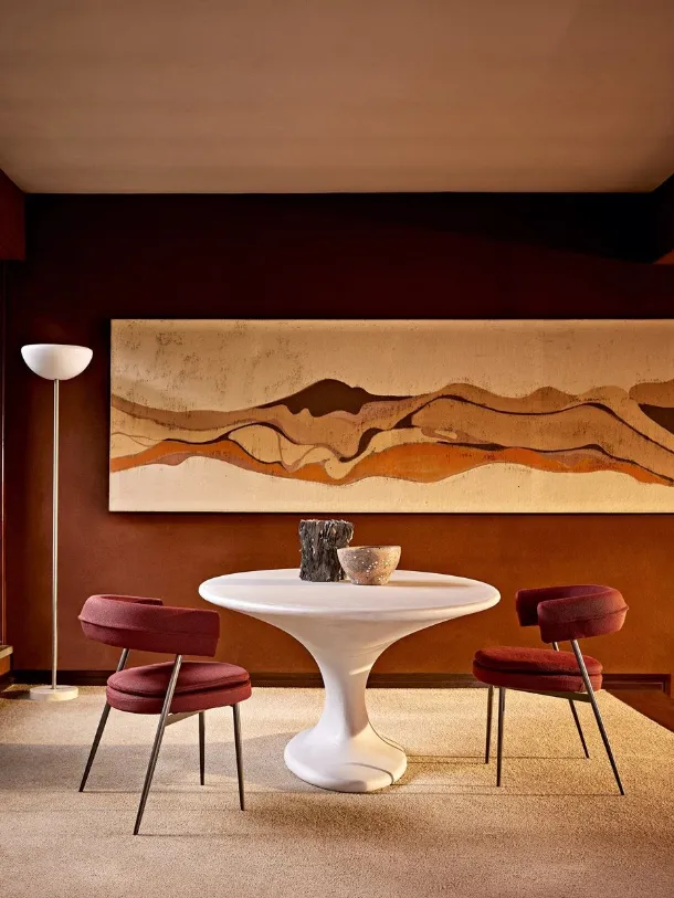 Round cement resin table Fenice by Zanotta