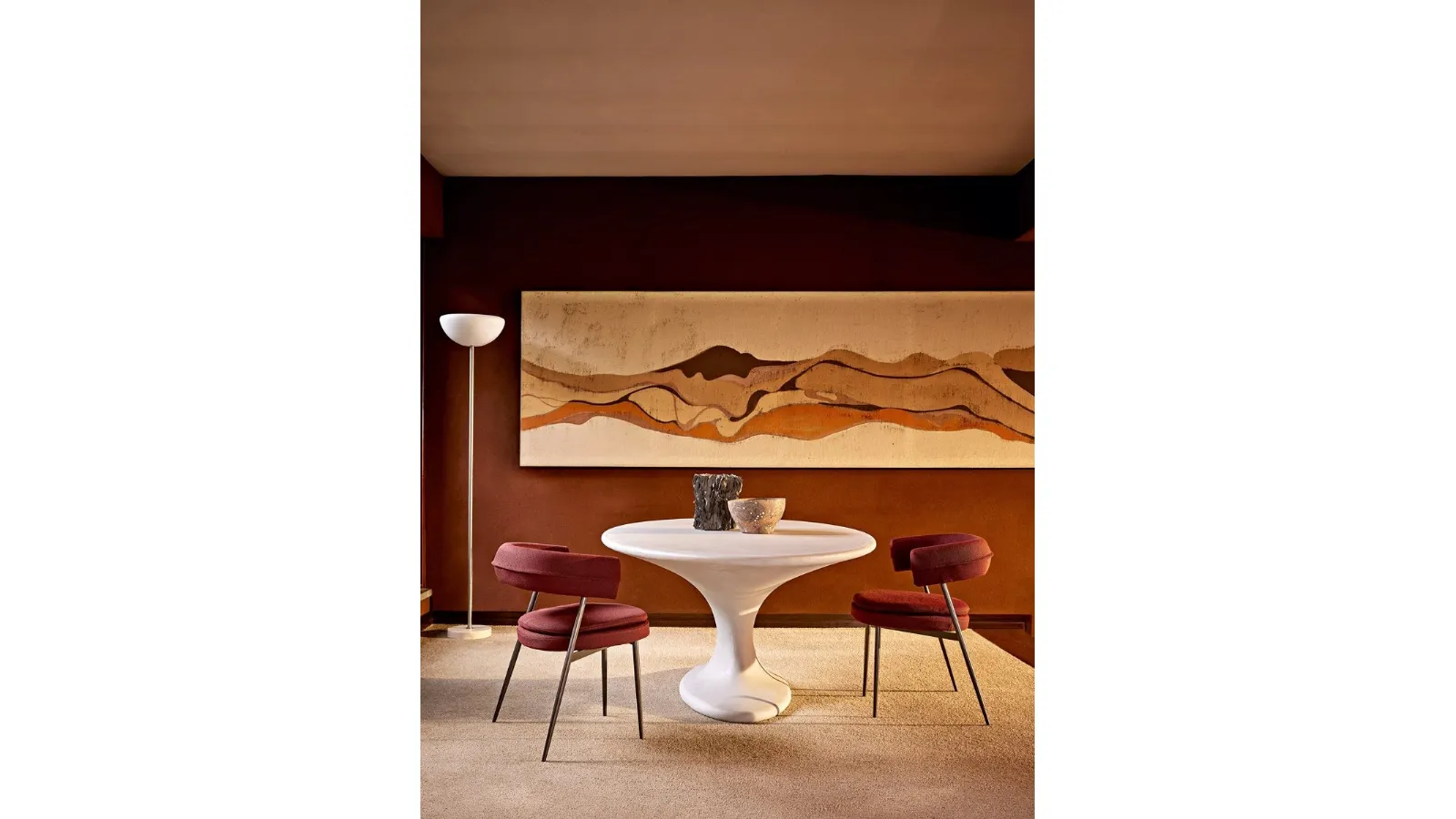 Round cement resin table Fenice by Zanotta