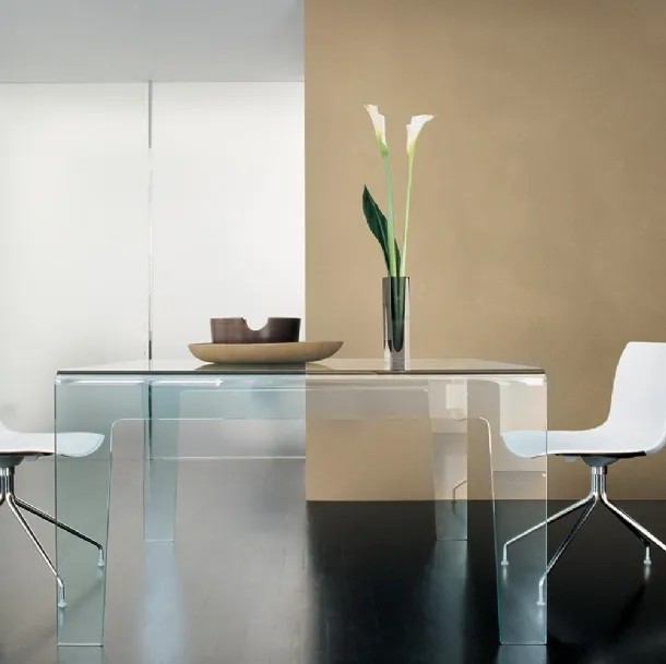Frog Table made of curved transparent Sovet glass