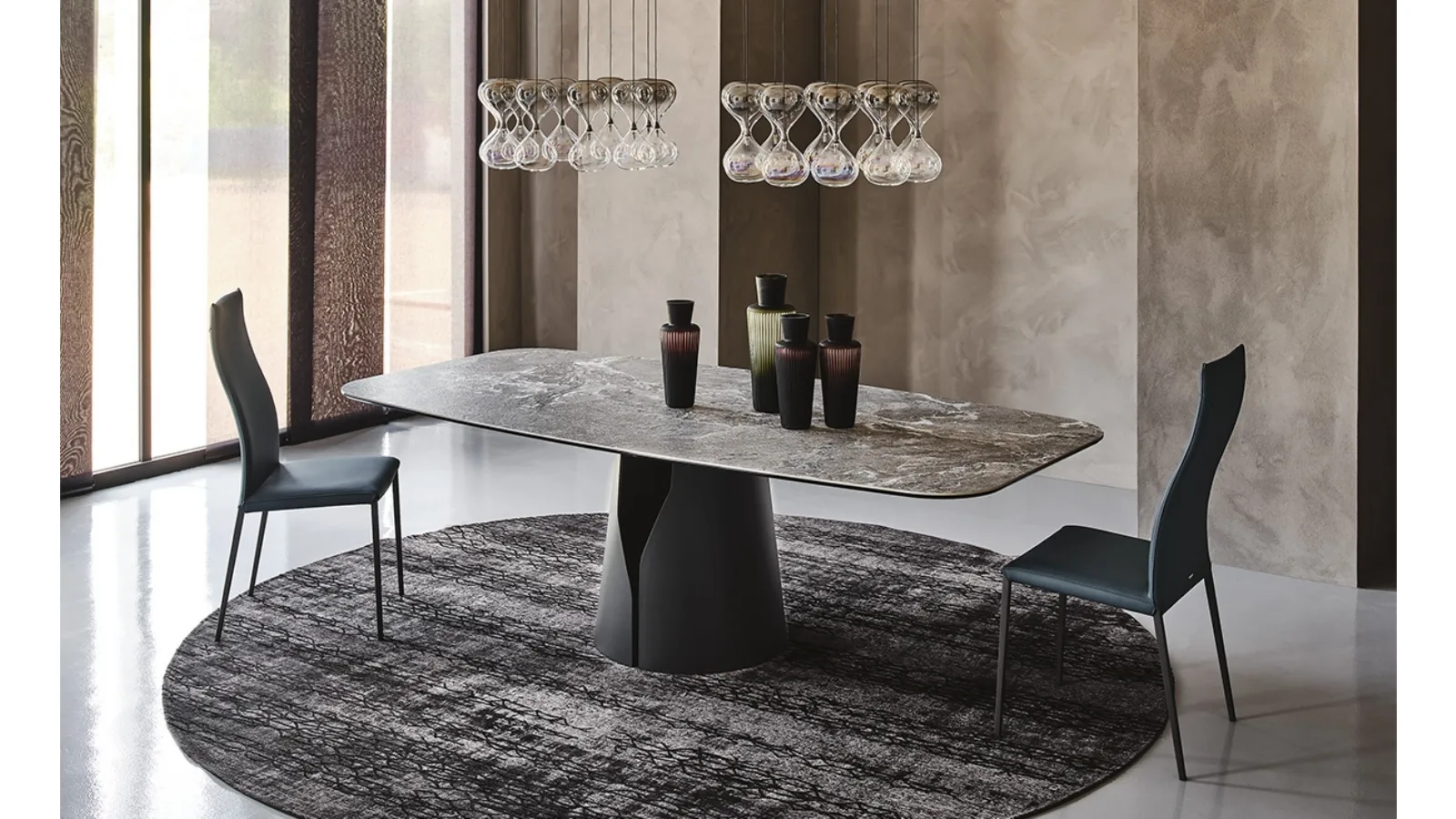 Table with Giano Keramik ceramic top in Giano Keramik by Cattelan Italia