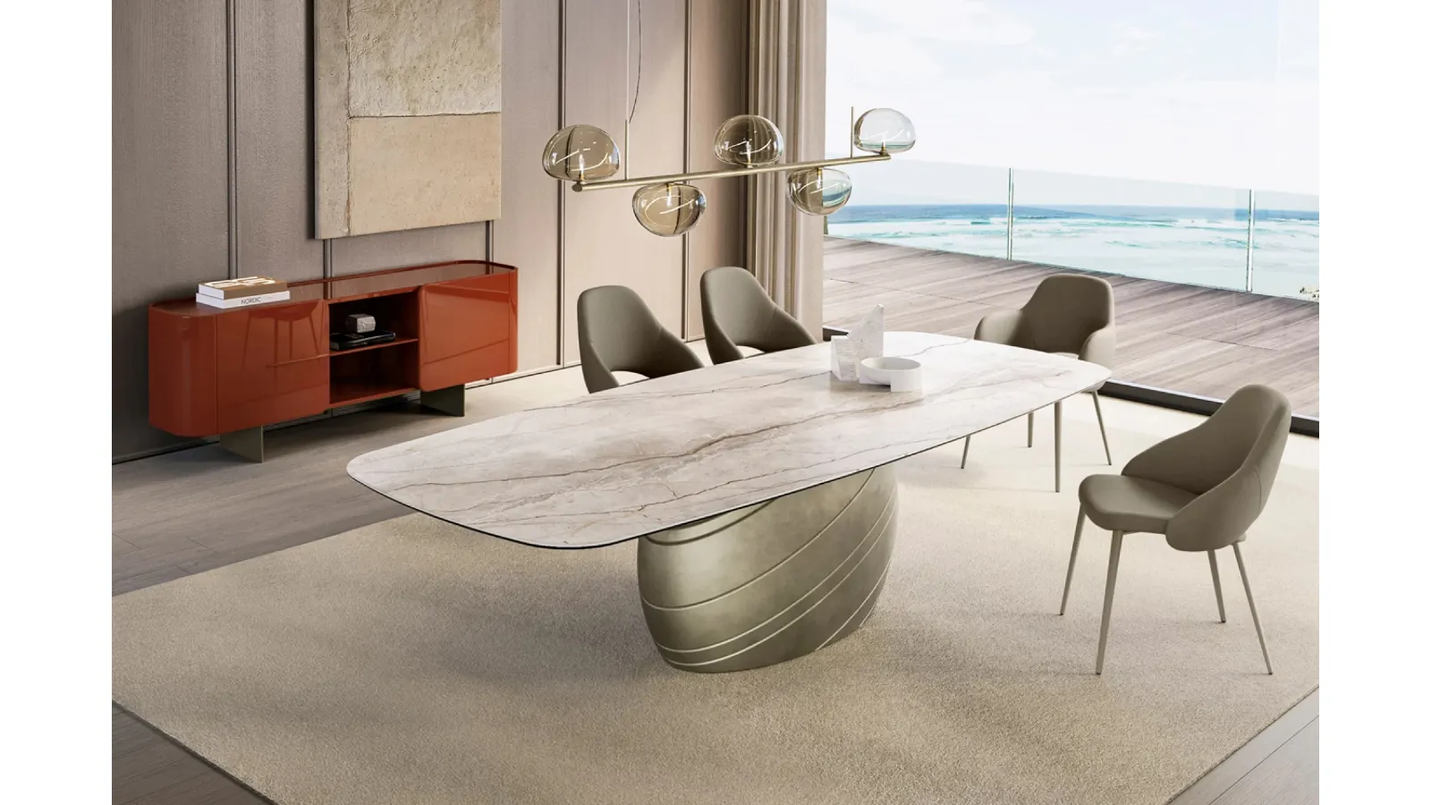 Giove Table with Eforma ceramic top