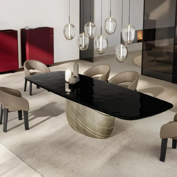 Giove Table with Eforma glass top