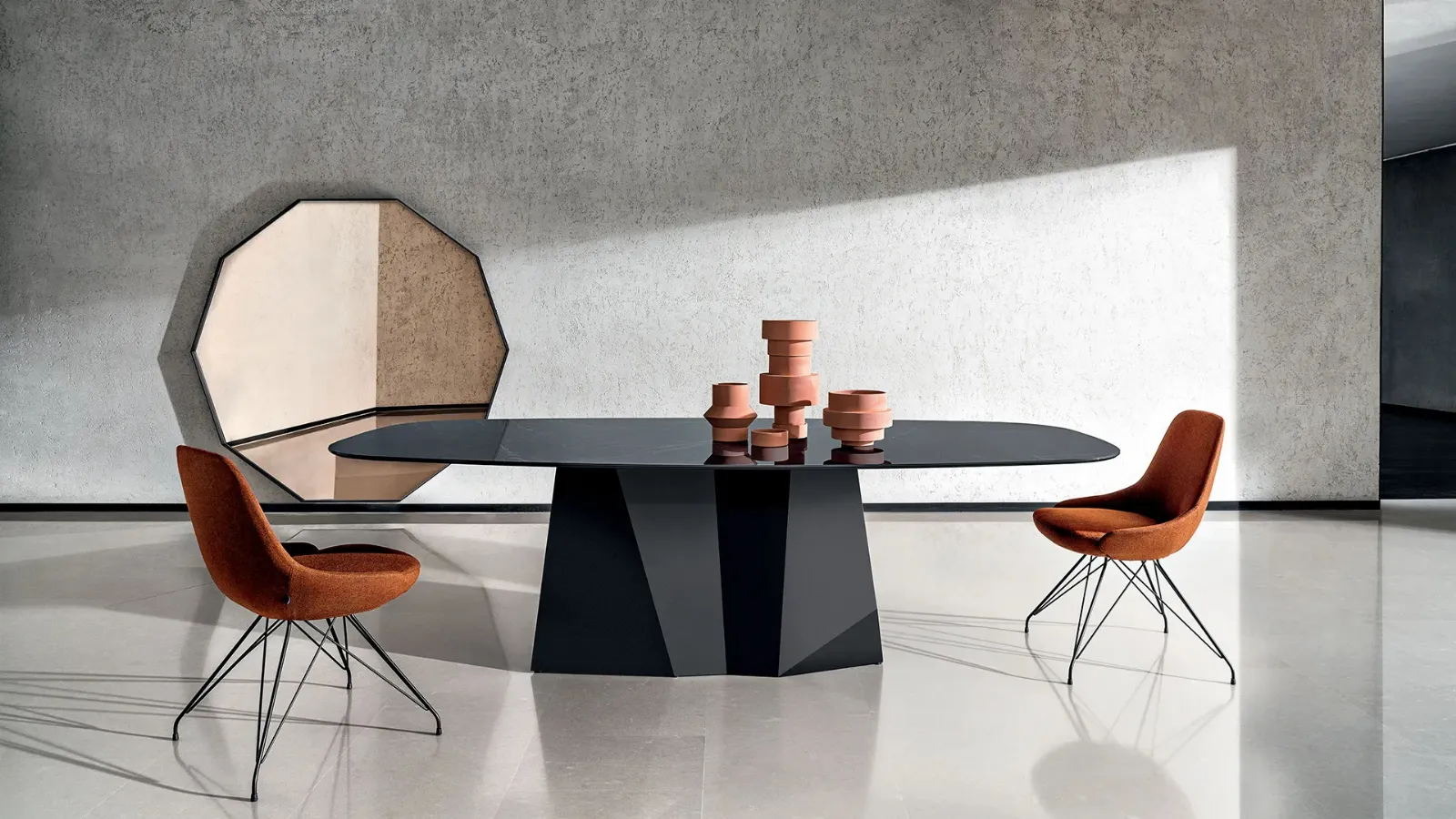 Largeod Table with ceramic top and painted metal base by Sovet